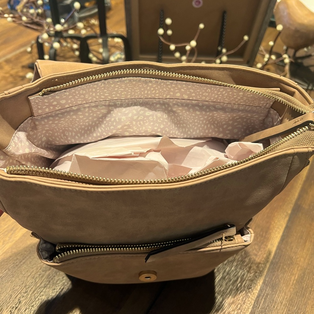 NWOT Tan backpack purse - Picture 2 of 4